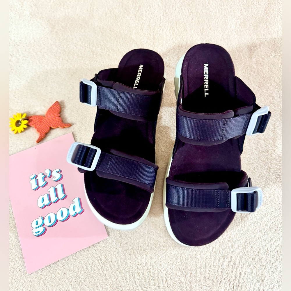 Merrill— Alpine Cush Platform Slide Sandals— Burgundy ☀️
